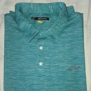Greg Norman Green Textured Play Dry Ryder Polo